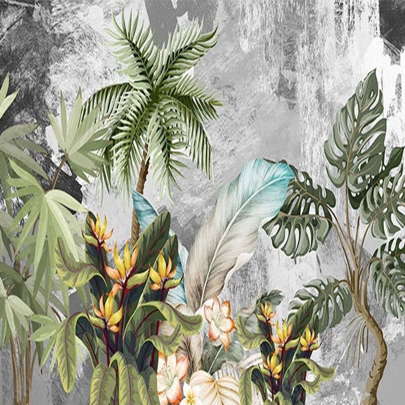 Mural Wallpaper Modern Abstract Art Leaf Plant