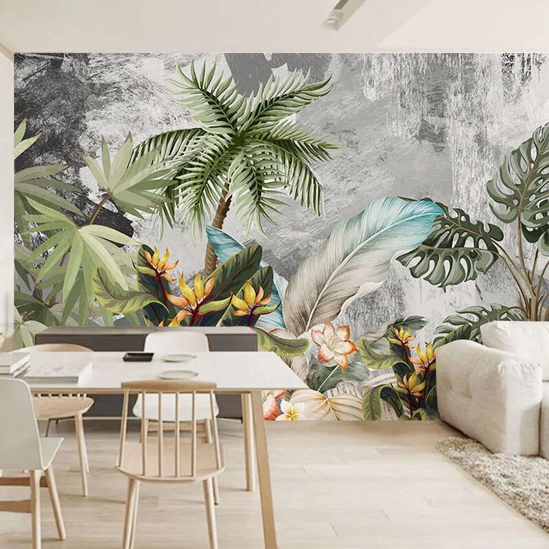 Mural Wallpaper Modern Abstract Art Leaf Plant