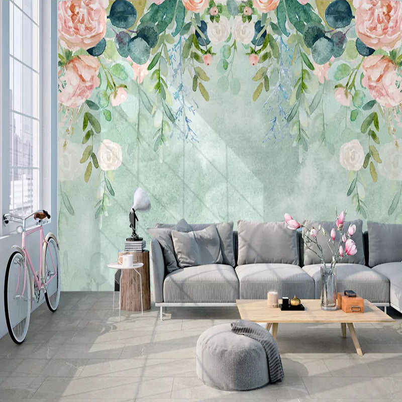 Mural Wallpaper Modern Watercolor Leaves