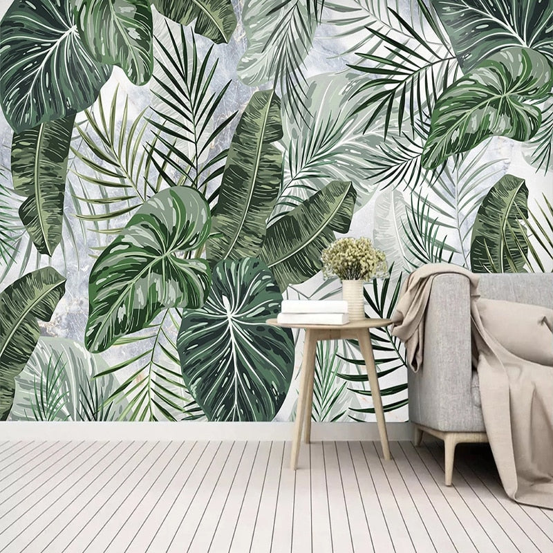 Mural Wallpaper Green Plant Leaf