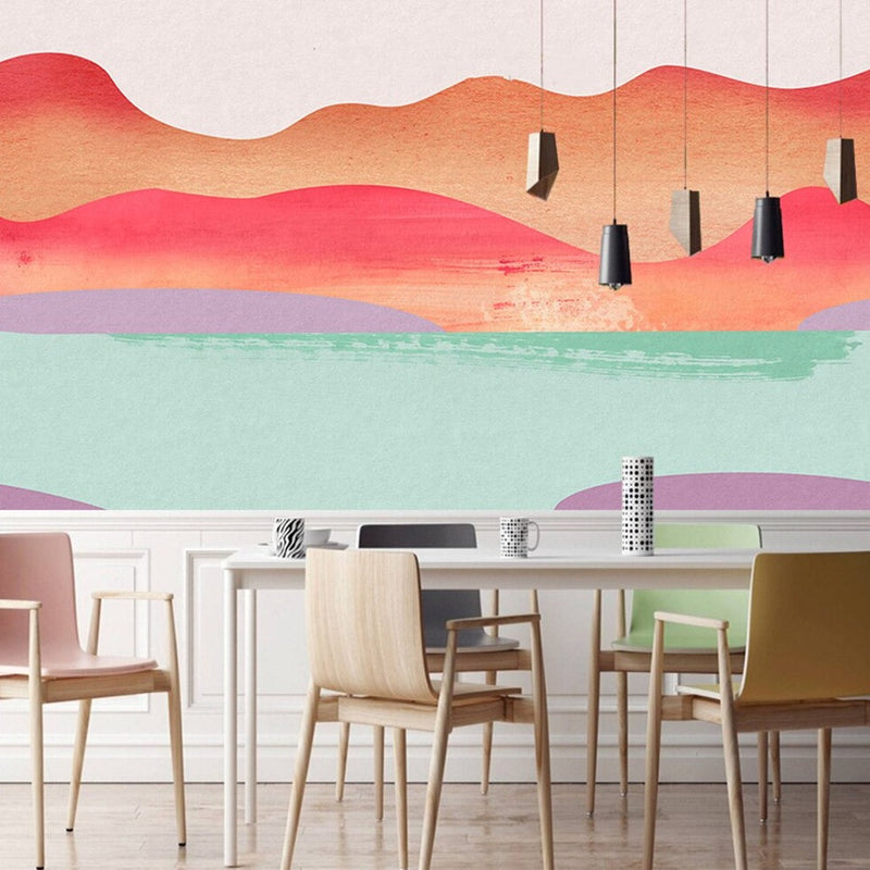 Mural Wallpaper Nordic Color Artistic Landscape