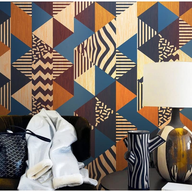 Vintage geometric pattern wallpaper