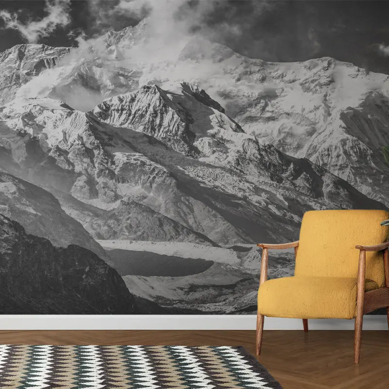 Mountain trompe l'oeil wallpaper