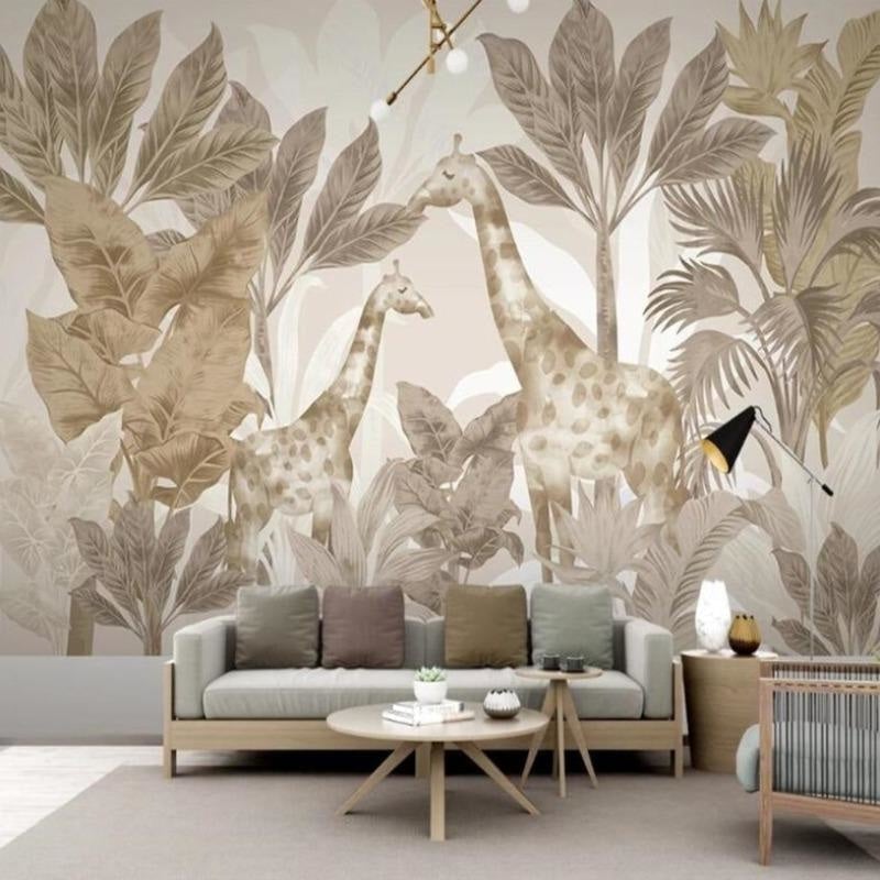 Beige tropical wallpaper