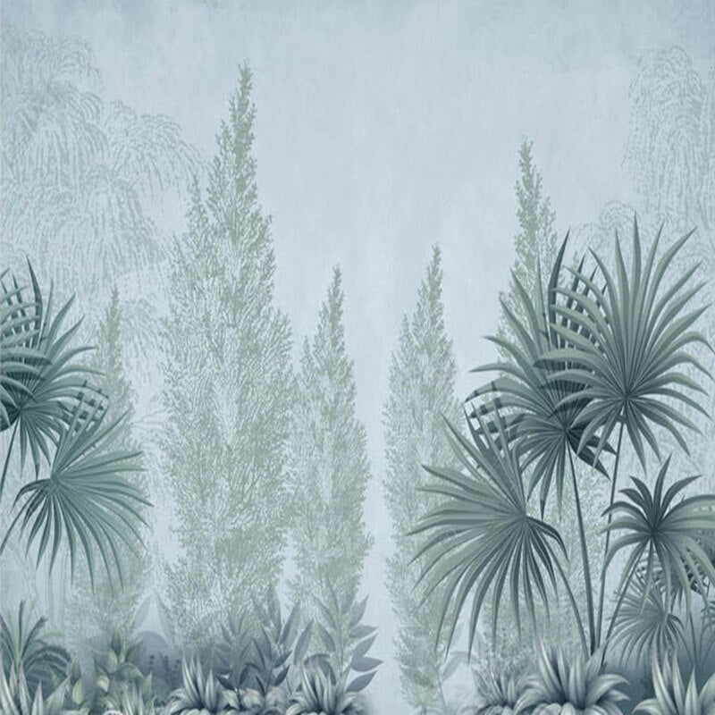 Väggmålning Tapet Tropisk regnskog växtblad