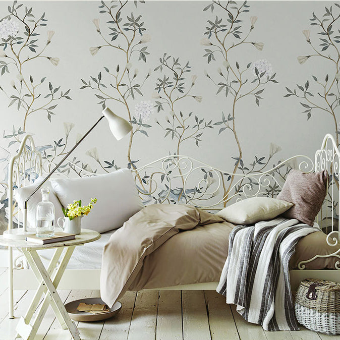 Chinese Style Design Wallpaper Mural Hand-painted Flower