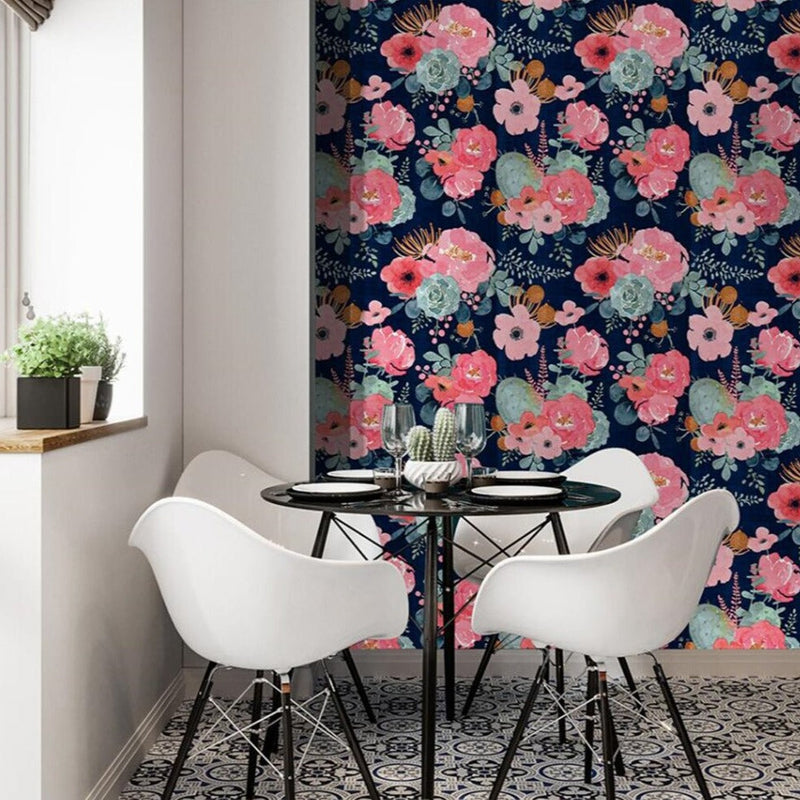 Mural Wallpaper Dark Floral Wallcovering