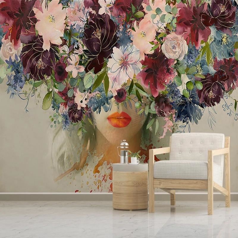 Papel pintado clásico para adolescentes Peinado de flores 