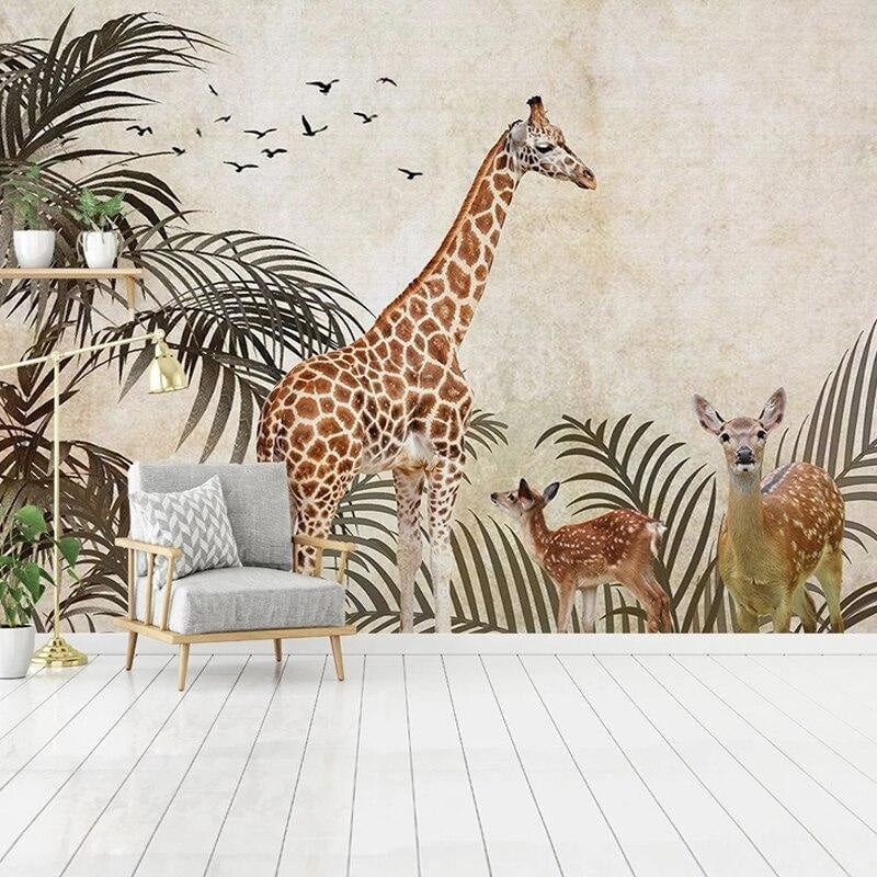 Giraffe jungle wallpaper