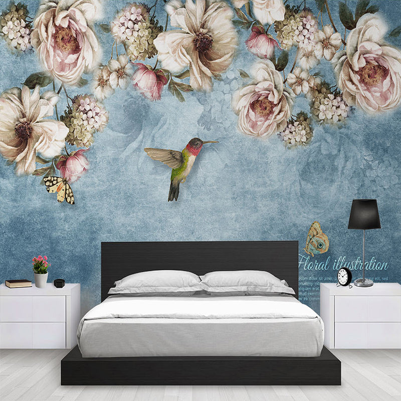 European Style Bold Blossoms Birds Wallpaper Mural