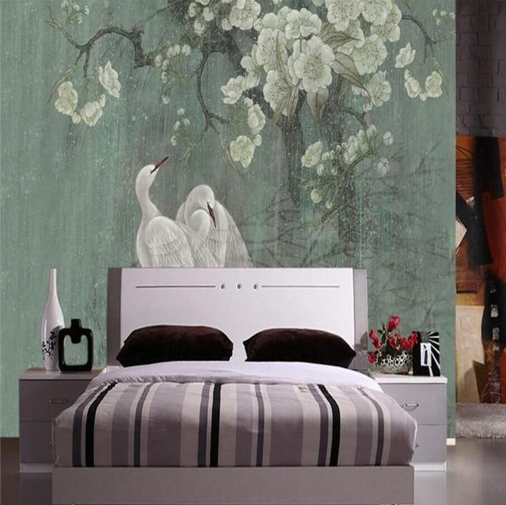 Chinese Style Wall Art Flowers and Birds Wallpaper Mural